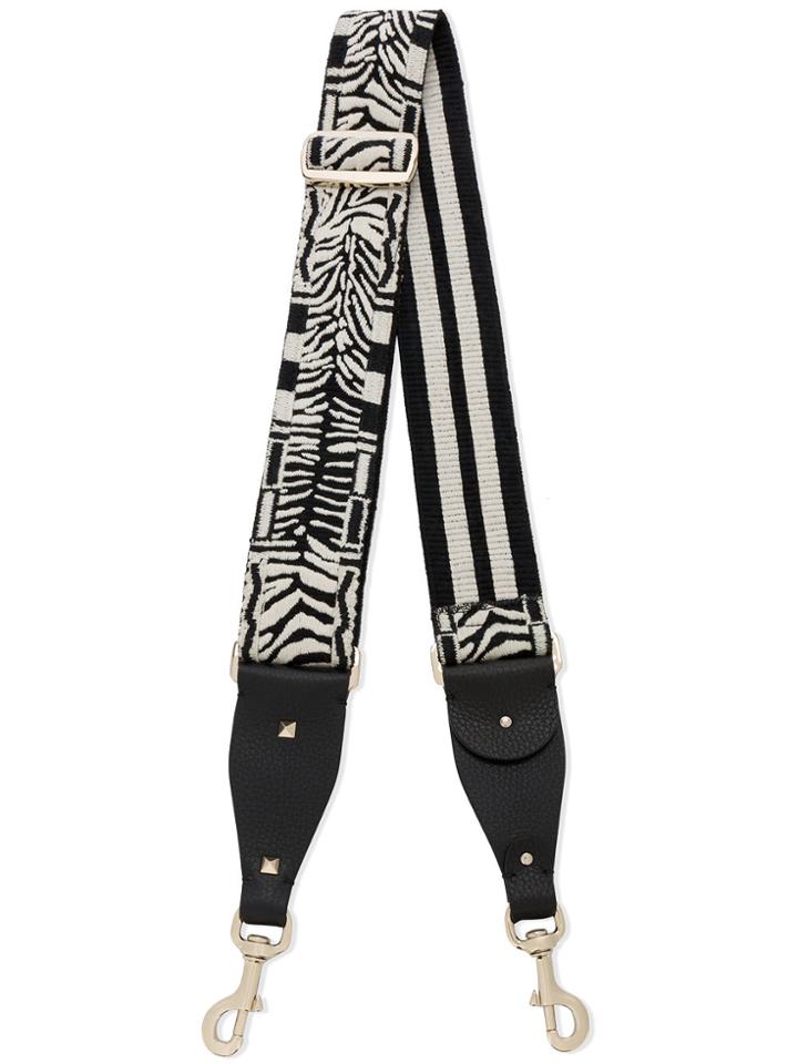 Valentino Valentino Garavani Zebra Embroidered Bag Strap - Black
