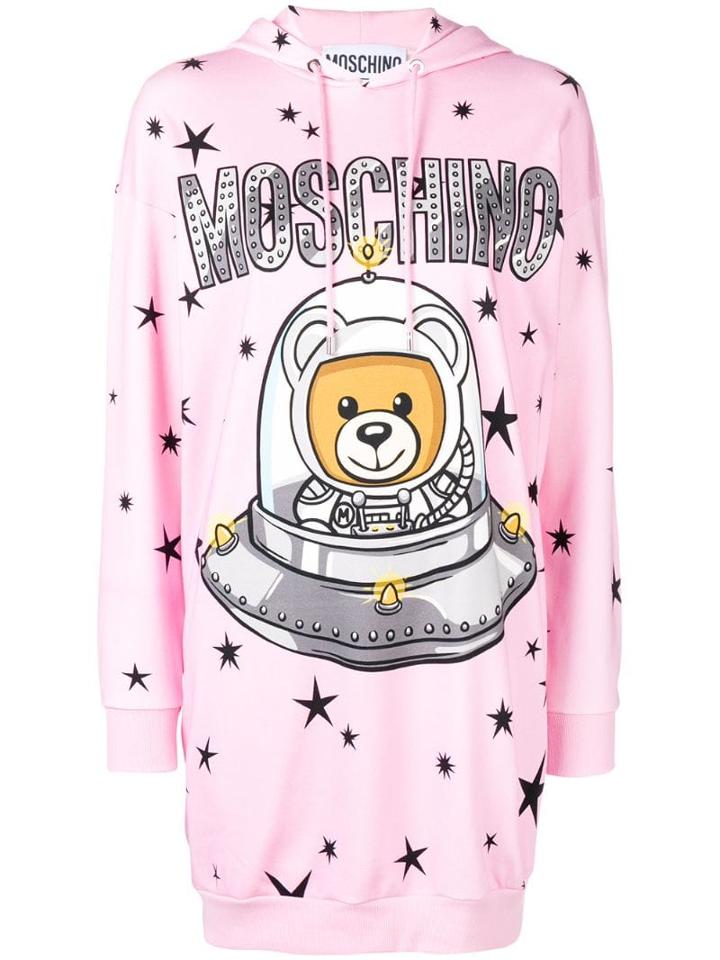 Moschino Space Teddie Hoodie Dress - Pink