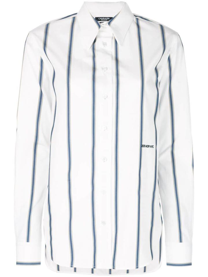 Calvin Klein 205w39nyc Longline Striped Shirt - White