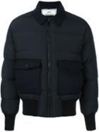 Ami Alexandre Mattiussi Padded Zip Jacket, Men's, Size: Small, Blue, Cotton/polyamide/polyester/wool