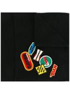 Dsquared2 Patch Detail Pocket Scarf, Men's, Black, Wool