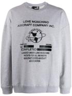 Love Moschino Aircraft Print Sweatshirt - Grey