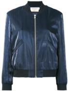 Maison Kitsuné - Slide Pockets Bomber Jacket - Women - Polyester/acetate/viscose - M, Blue, Polyester/acetate/viscose