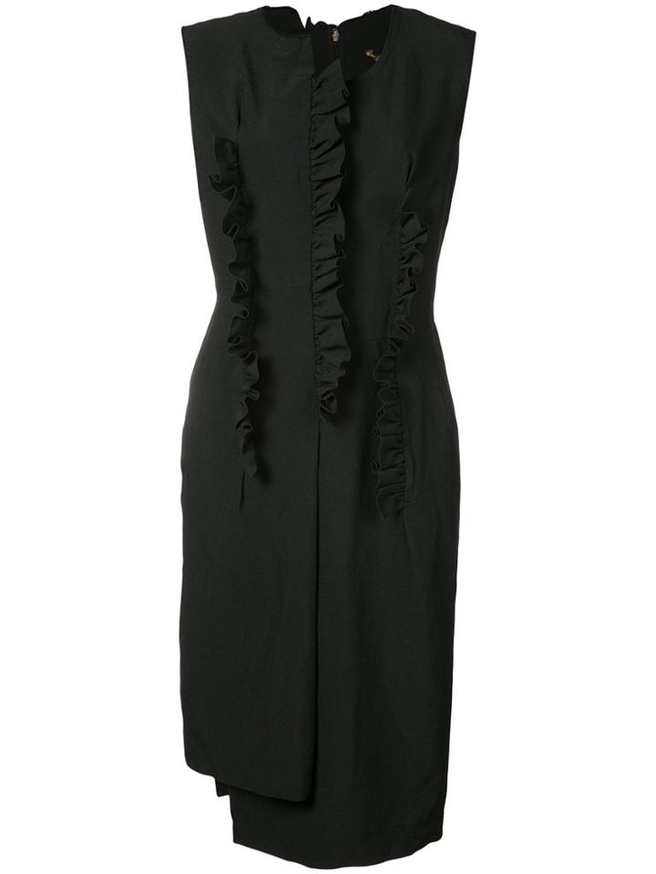 Comme Des Garçons Ruffle Shift Dress - Black