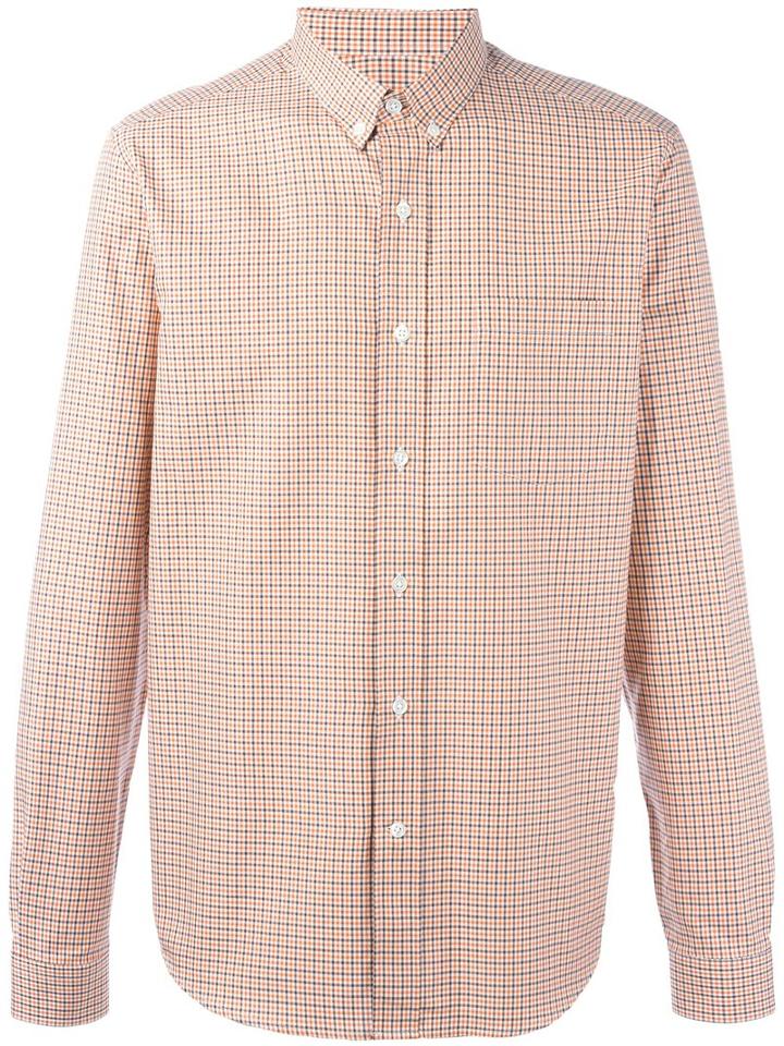 Ami Alexandre Mattiussi Button Down Shirt, Men's, Size: 37, Yellow/orange, Cotton