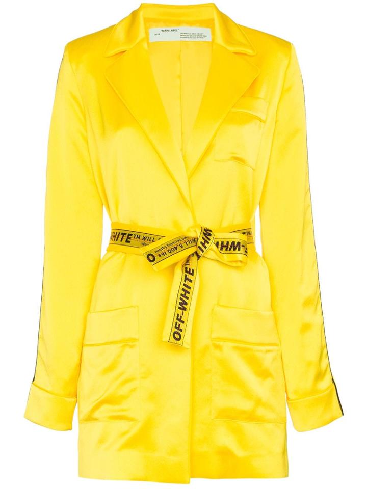 Off-white Tie-waist Pyjama Jacket - Yellow & Orange