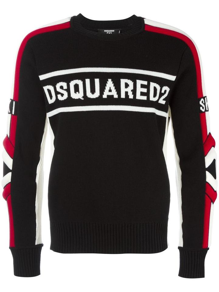 Dsquared2 Ski Logo Jumper, Men's, Size: Medium, Black, Wool