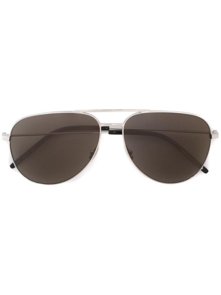 Saint Laurent 'classic 11' Sunglasses, Men's, Grey, Metal