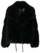 Plein Sud Fitted Fur Jacket - Black