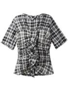 Isabel Marant Étoile Checked Blouse, Women's, Size: 38, Black, Cotton/linen/flax