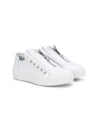 Cinzia Araia Kids Zip Front Low Top Sneakers - White
