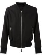 Ami Alexandre Mattiussi Ribbed Zipped Jacket, Men's, Size: Small, Black, Cotton/viscose/acetate
