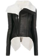 Rick Owens - High Low Biker Jacket - Women - Leather/polyester/cupro/cashmere - 42, Black, Leather/polyester/cupro/cashmere