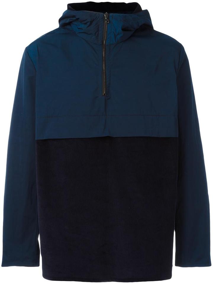 Natural Selection Panelled Hooded Cagoule, Men's, Size: Xs, Blue, Polyester/cotton/viscose