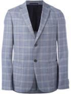 Z Zegna Prince Of Wales Check Blazer, Men's, Size: 50, Blue, Cupro/wool