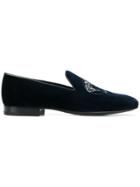 Versace Embroidered Medusa Loafers - Blue