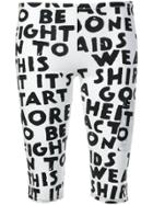 Mm6 Maison Margiela Slogan Printed Cropped Trousers - White