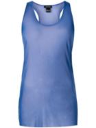 Avant Toi Round-neck Tulle Tank Top - Blue