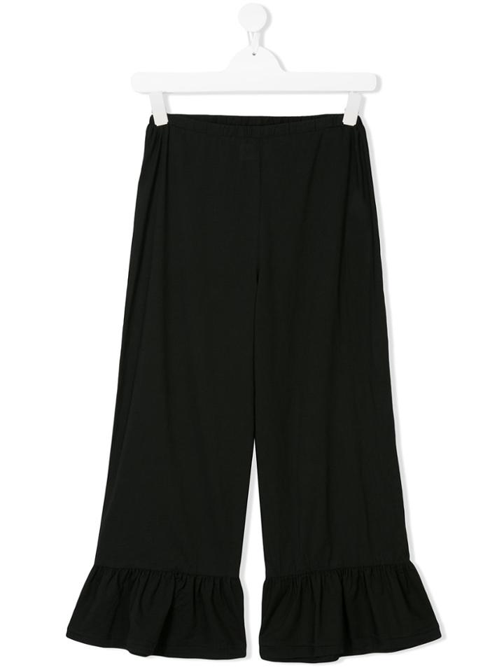 Douuod Kids Teen Frill Hem Trousers - Black