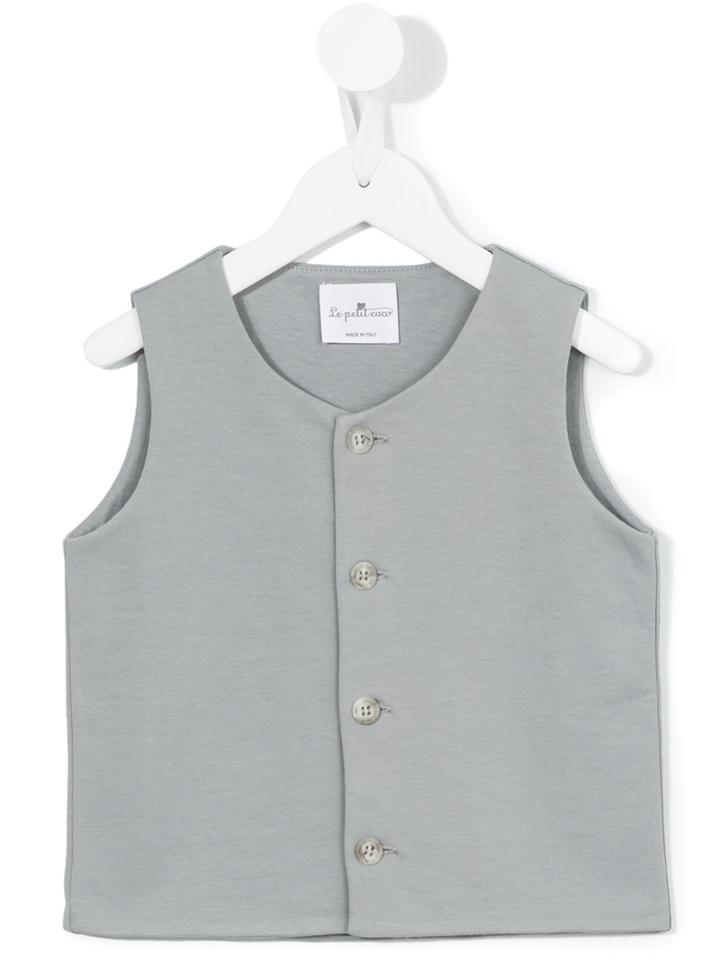 Le Petit Coco - Round Neck Waistcoat - Kids - Cotton/spandex/elastane - 2 Yrs, Grey