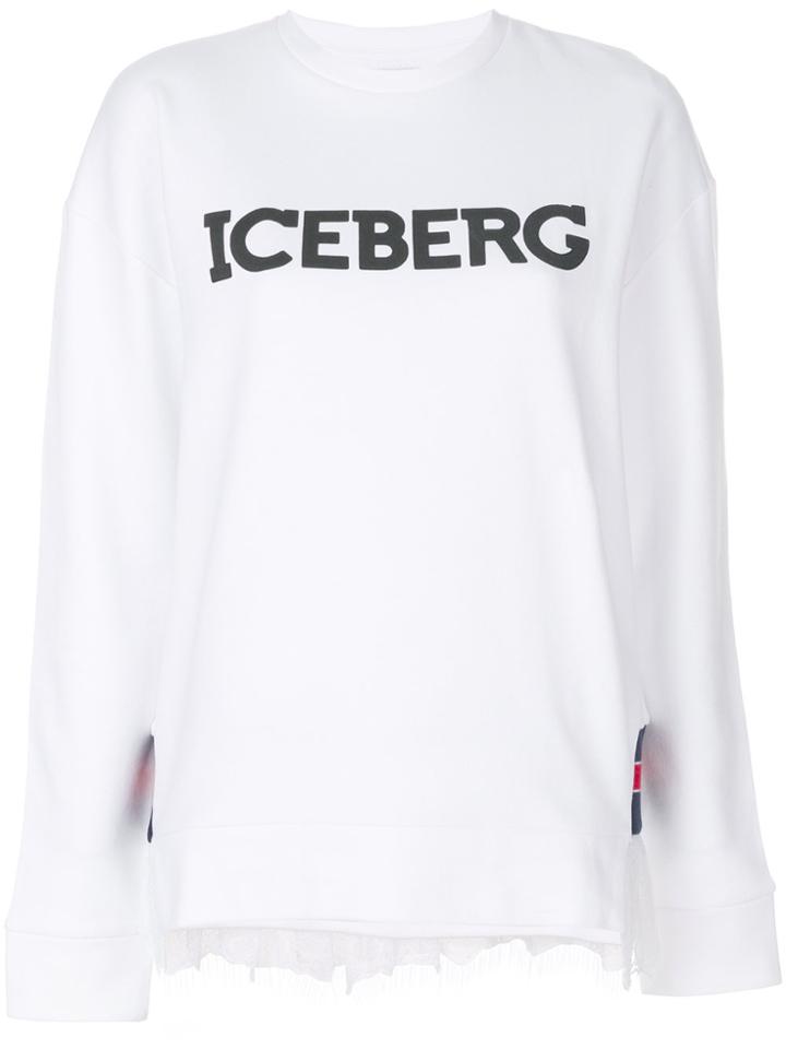 Iceberg Logo Patch Sweatshirt - White