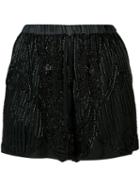 Loyd/ford - Beads Embroidery Shorts - Women - Silk - 2, Black, Silk