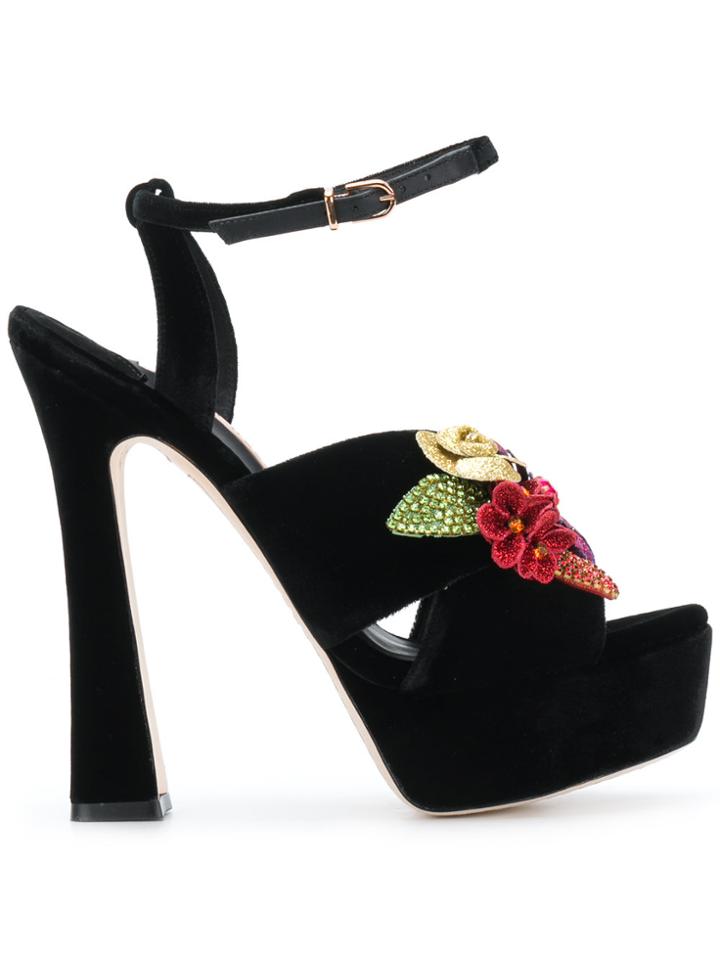 Sophia Webster Lilico Glitter Platform Sneakers - Black