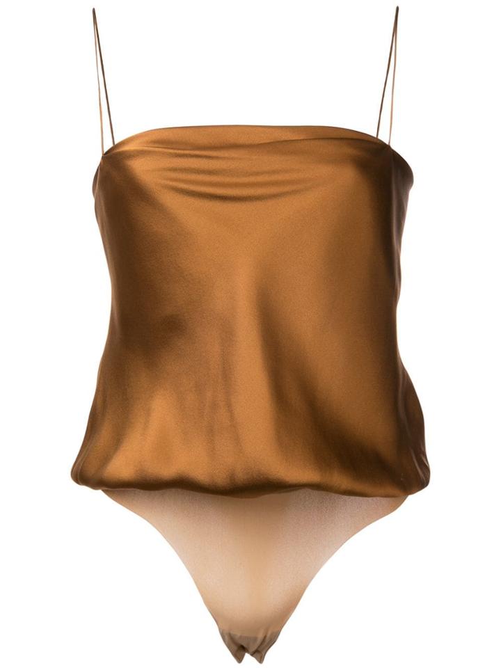 Alix Spaghetti Strap Bodysuit - Metallic