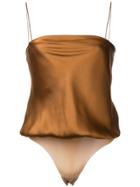 Alix Spaghetti Strap Bodysuit - Metallic