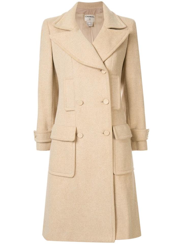 Chanel Vintage Double Breasted Coat - Yellow