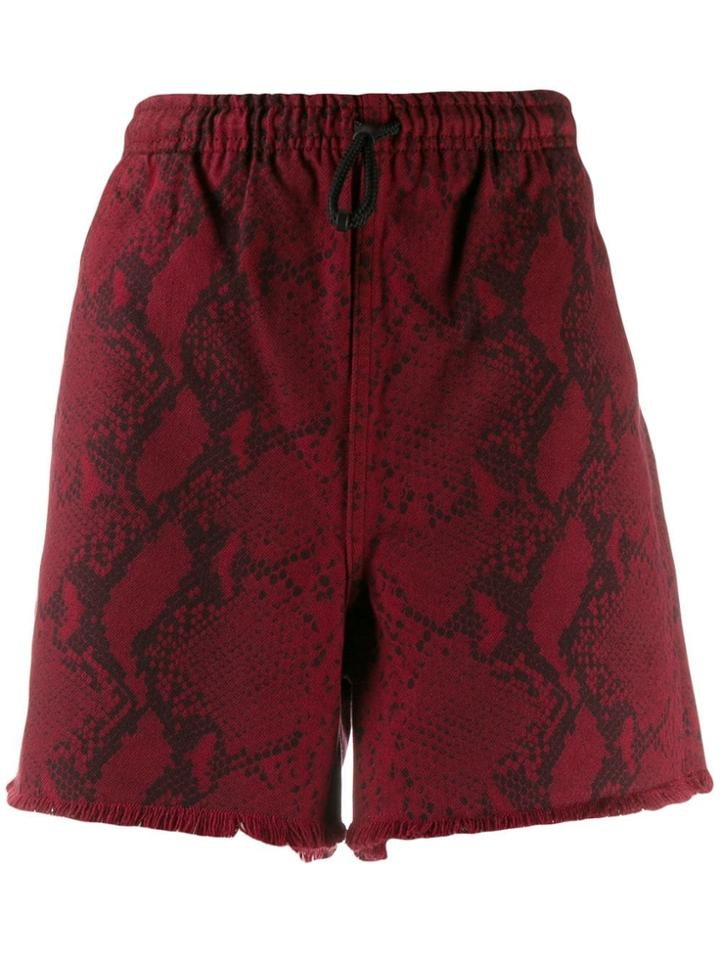 T By Alexander Wang Raw Edge Jogger Shorts - Red