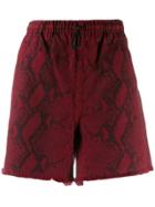 T By Alexander Wang Raw Edge Jogger Shorts - Red