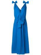 Maison Rabih Kayrouz Paper Fabric Tied Shoulder Dress - Blue