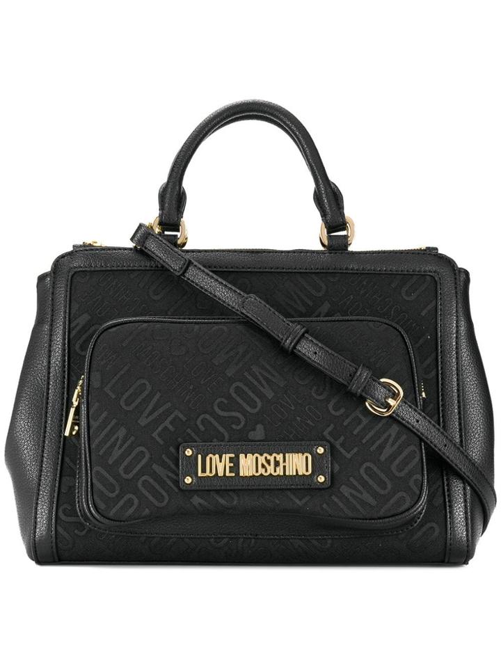 Love Moschino Jacquard Logo Tote Bag - Black
