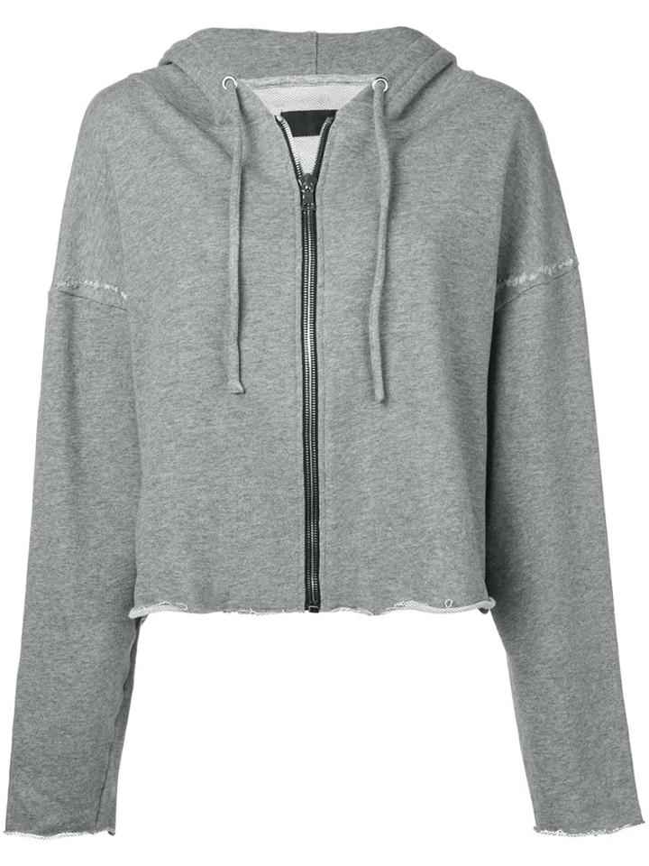 Rta Sparrow Cropped Zip-up Hoodie - Grey