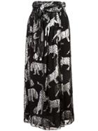 Carolina Herrera Metallic Print Midi Skirt - Black
