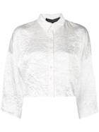 Sally Lapointe Cropped Wrinkled-effect Shirt - White