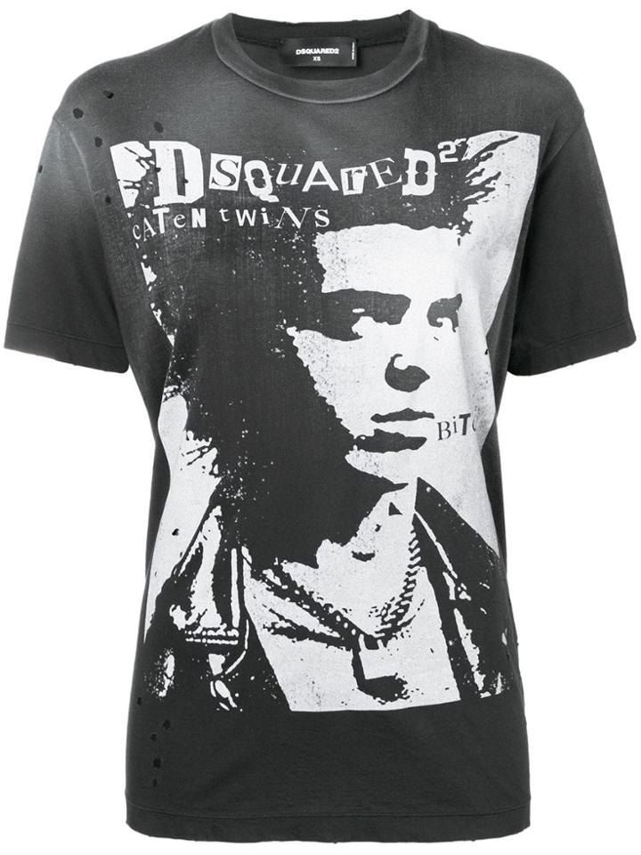 Dsquared2 Punk Portrait T-shirt - Grey