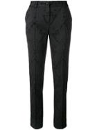 Dolce & Gabbana Floral Embroidery Slim-fit Trousers - Black