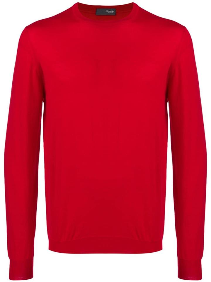 Drumohr Long-sleeve Fitted Sweater - Red