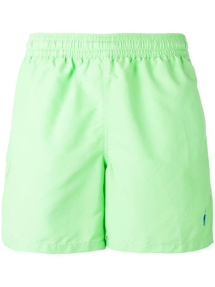 Polo Ralph Lauren Elasticated Waistband Swim Shorts, Men's, Size: Large, Green, Polyester/polyamide
