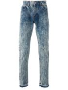 Msgm Bleached Straight Jeans, Men's, Size: 44, Blue, Cotton/polyester