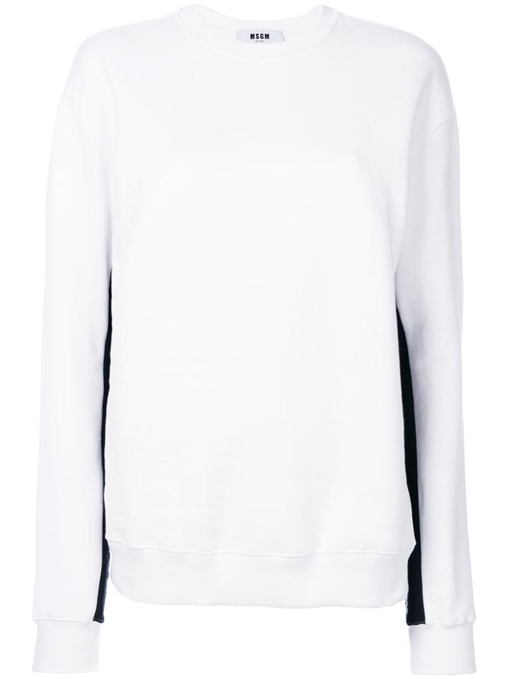 Msgm Side Logo Stripes Sweatshirt - White