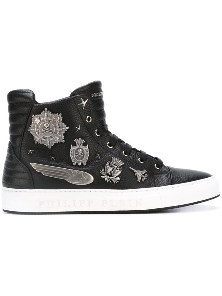 Philipp Plein Old Army Hi-top Sneakers, Men's, Size: 43, Black, Calf Leather/rubber/leather