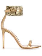 Gianvito Rossi Pleated Ankle-strap Sandals - Gold