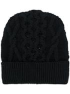 Maison Margiela - Cable Knit Beanie - Men - Wool - M, Black, Wool