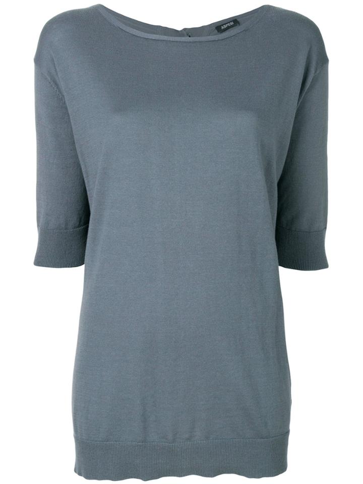 Aspesi Cropped Sleeves Jumper - Grey