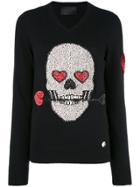 Philipp Plein Sequin Skull Sweater - Black