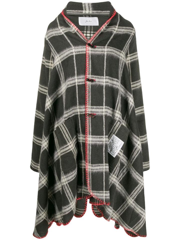 Julien David Checked Blanket Coat - Green