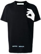 Logo Print T-shirt, Men's, Size: Large, Black, Cotton, Off-white